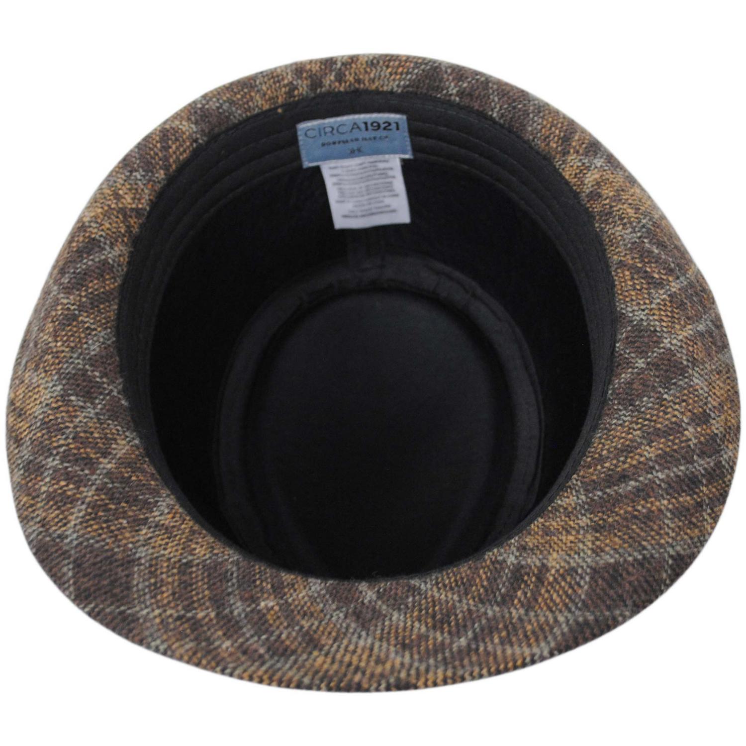 Dorfman Pacific | Chester Plaid Fedora Hat | 140244 | under | BROWN