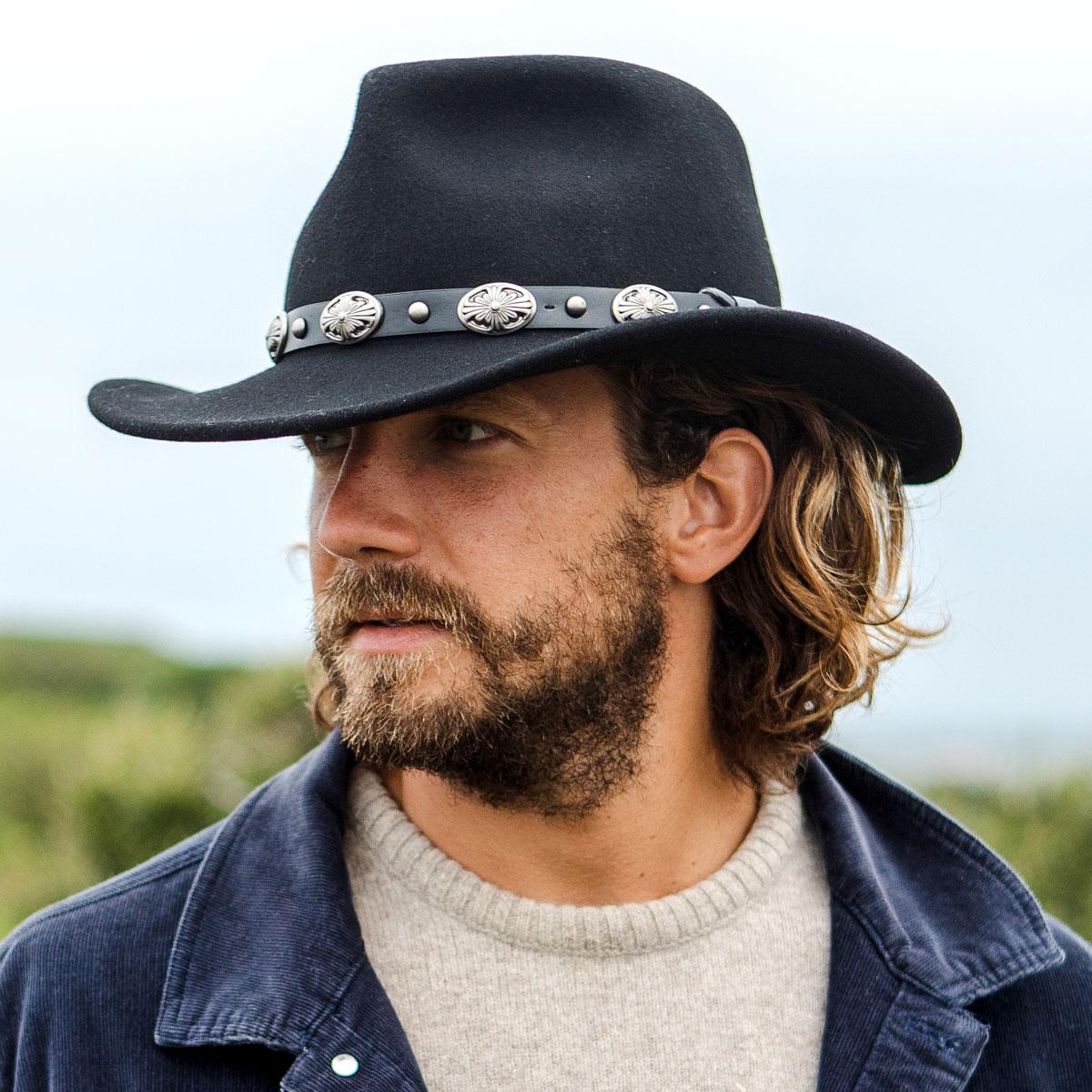 Jaxon Hats | Tombstone Wool Felt Cowboy Hat | 135012 | lsmtwo | BLACK