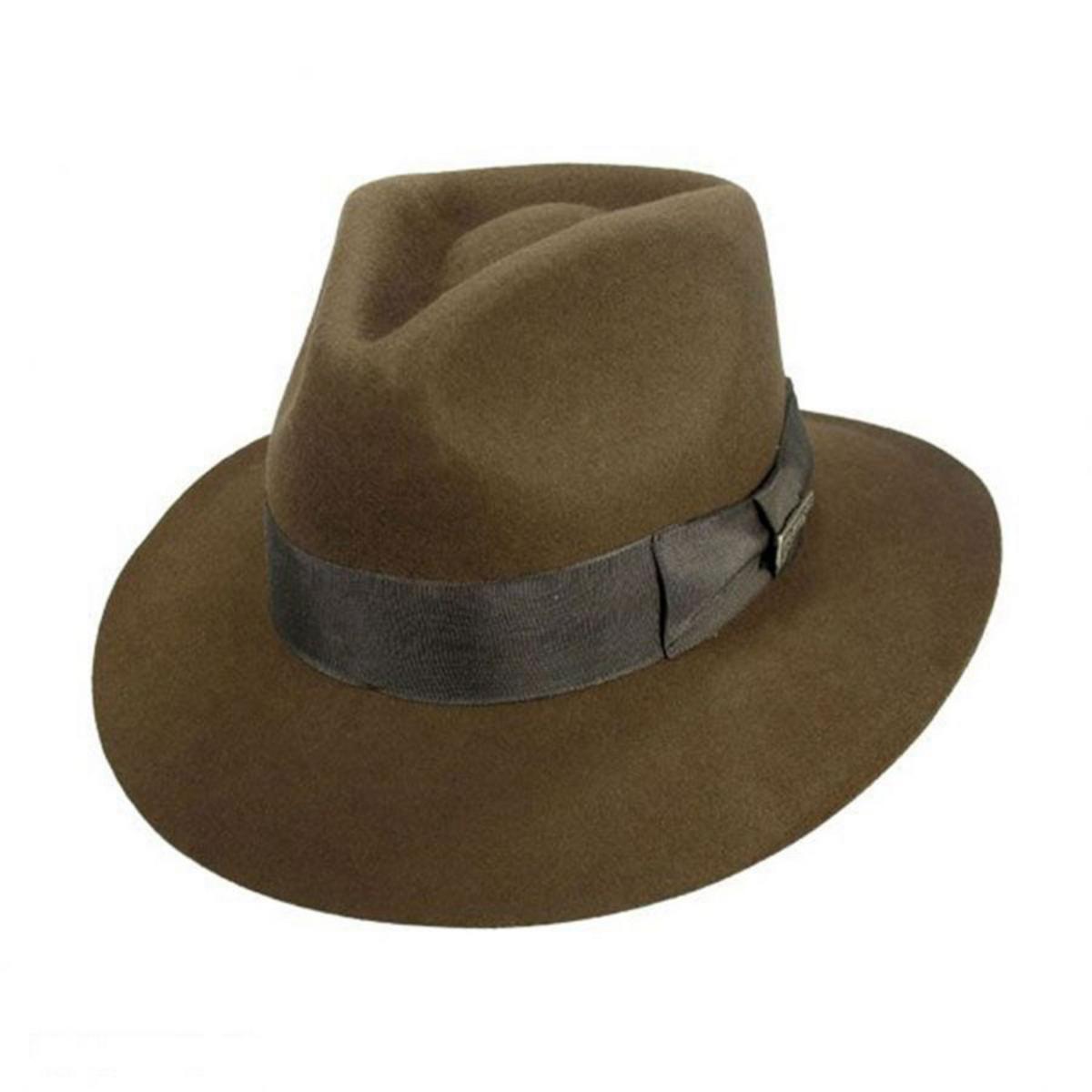Indiana Jones | Officially Licensed Wool Felt Fedora Hat | 130445 | lead | BROWN