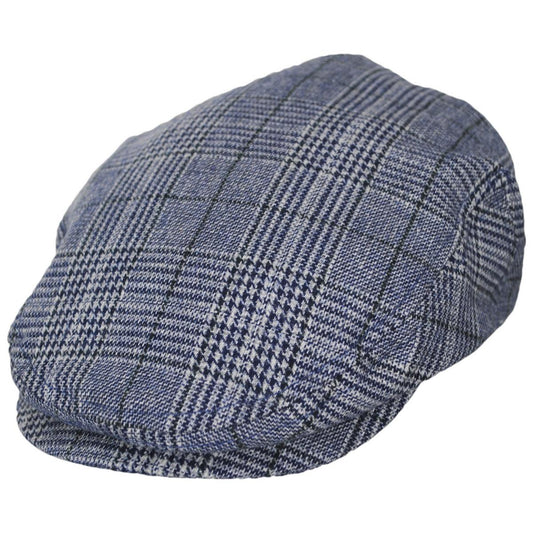 BRIXTON HATS | Hooligan Lightweight Glen Plaid Ivy Cap | 161565 | lead | BLUE/OFF WHITE HOUNDSTOOTH