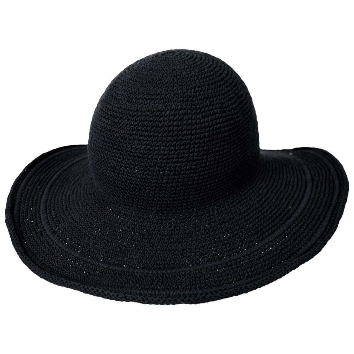 San Diego Hat Company | Bali Cotton Crochet Sun Hat  | 108934 | lead | BLACK