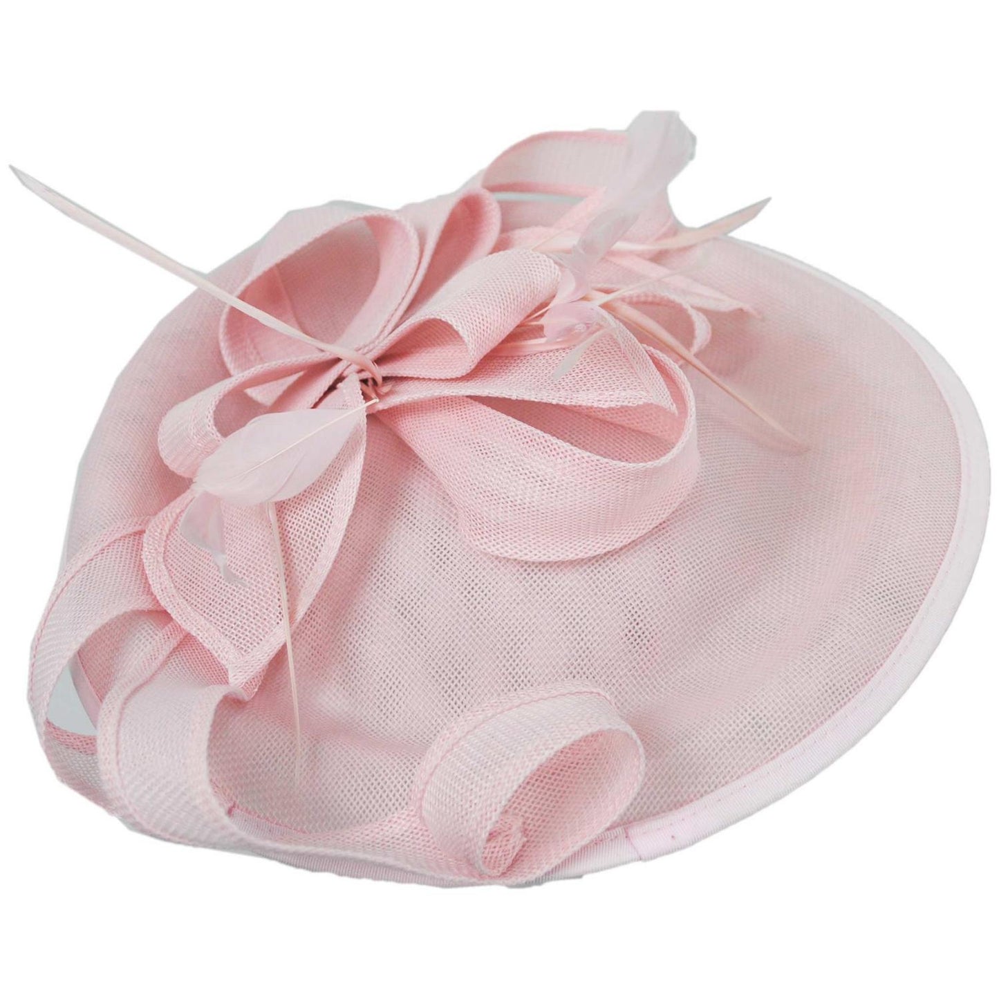 Sophia | Ribbon & Flax Linen Fabric Fascinator Hat | 122904 | lead | PINK