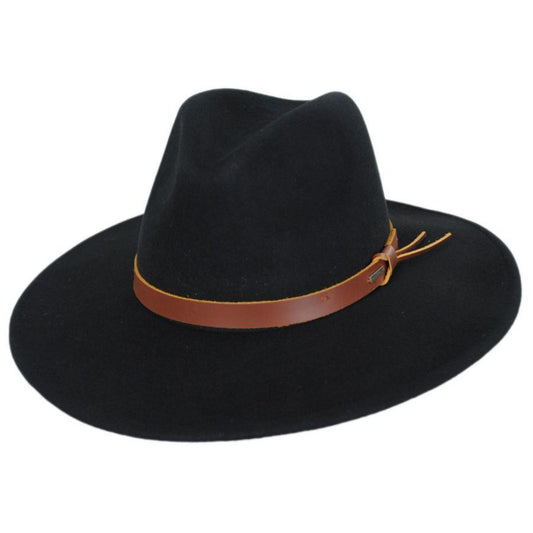 BRIXTON HATS | Field Proper Wool Felt Fedora Hat - Black | 135647B | lead | BLACK