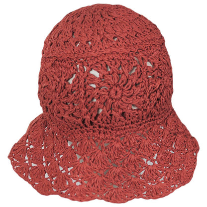 Boho Crochet Toyo Straw Bucket Hat