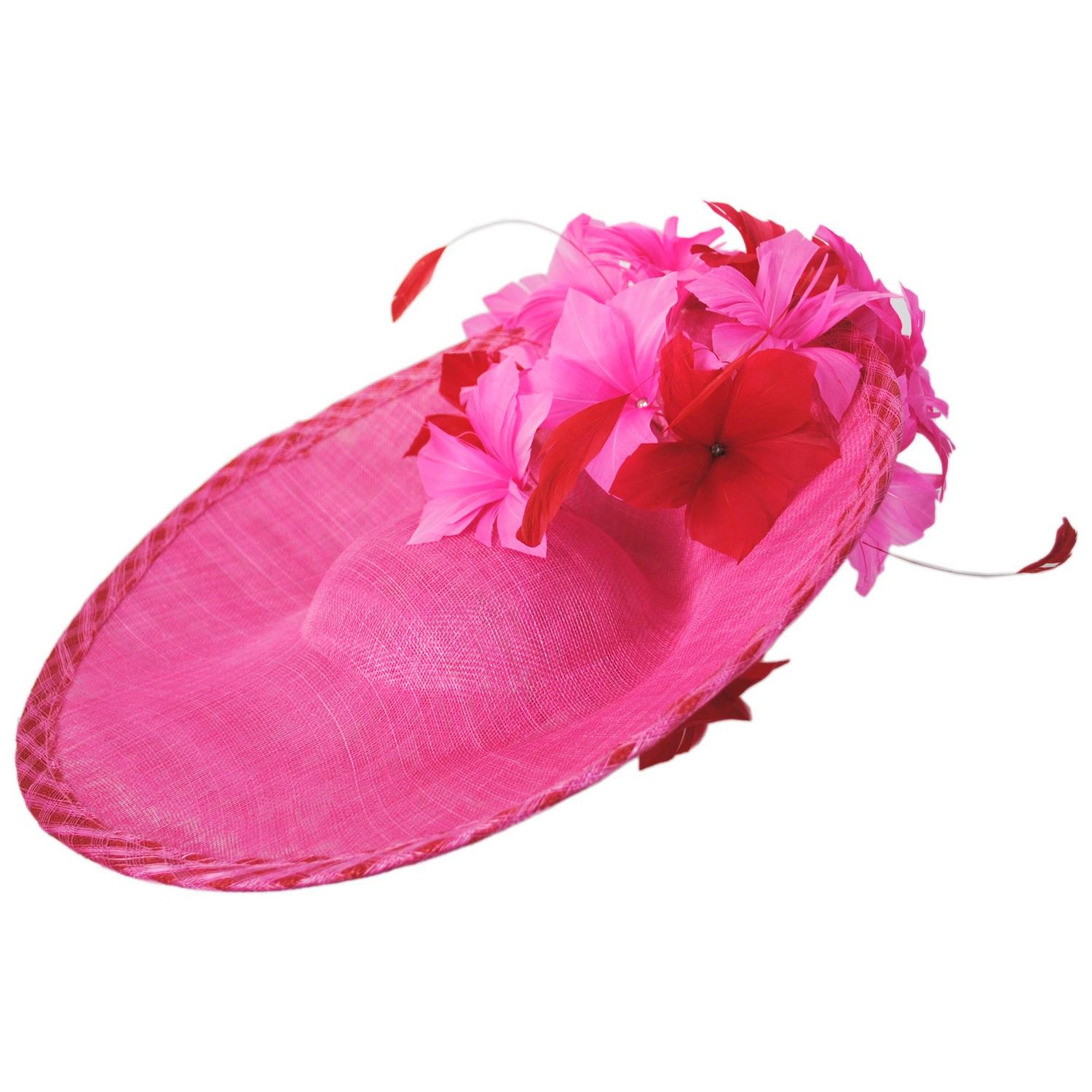 Emma B by Giovannio | Gingham Sinamay Straw Fascinator Hat | 122628 | lead | PINK RASPBERRY