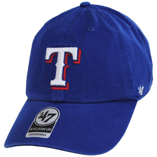 47 Brand | Texas Rangers MLB Clean Up Strapback Baseball Cap Dad Hat | 203441 | lead | ROYAL
