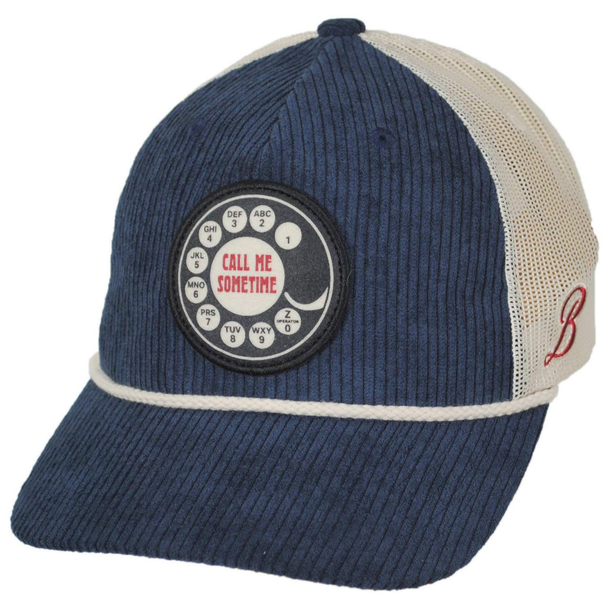BRIXTON HATS | Call Me Sometime Mesh Trucker Snapback Baseball Cap | 201699 | lead | WASHED NAVY CORD
