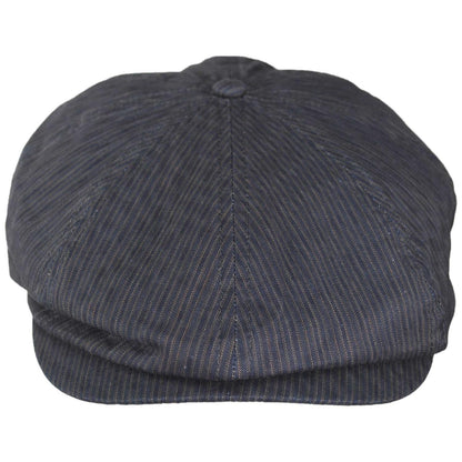 BRIXTON HATS | Brood Cotton Stripe Newsboy Cap | 161534 | front | INDIGO/DARK SAND