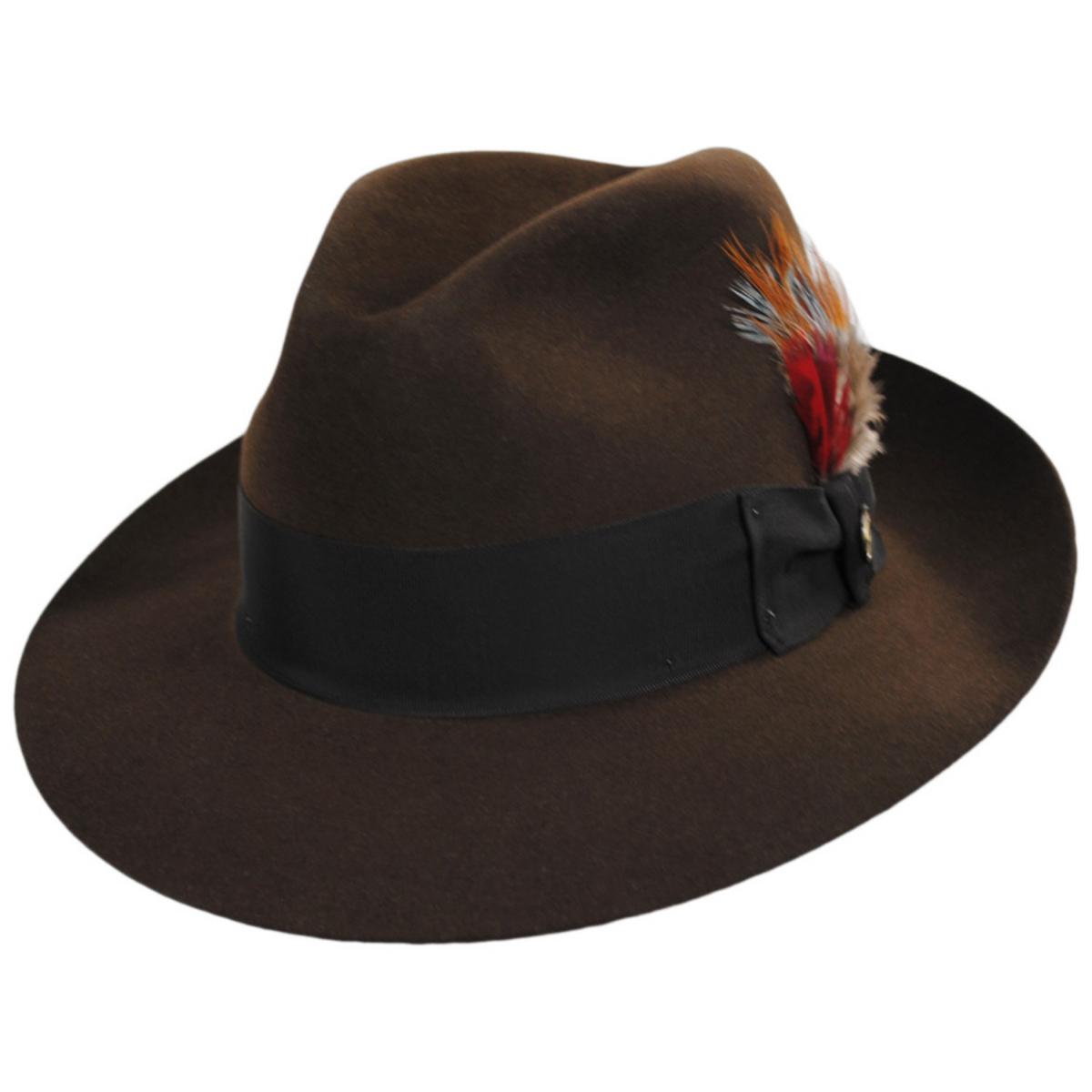 Stetson | Temple Fur Felt Fedora Hat | 130608 | lead | MINK