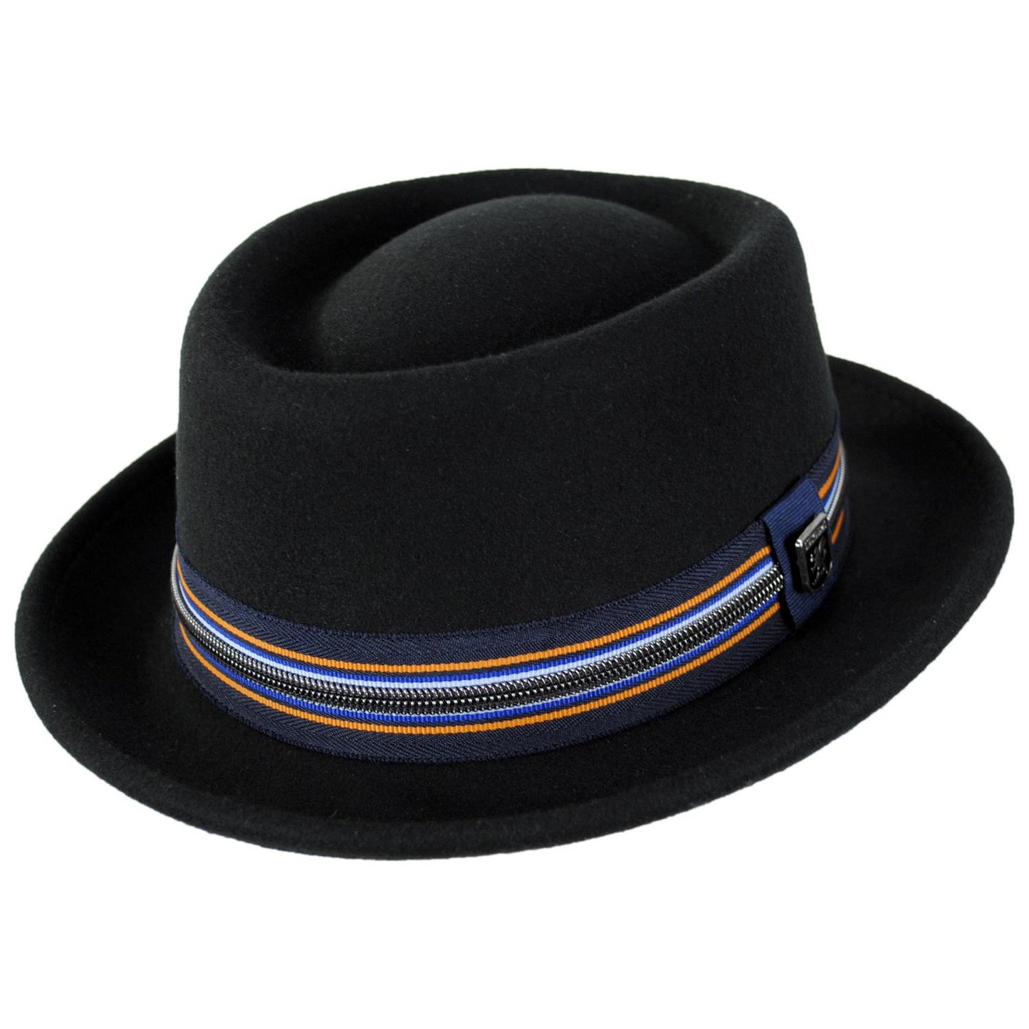 Stacy Adams | Porkie Wool Felt Pork Pie Hat | 130422 | lead | BLACK/BLUE