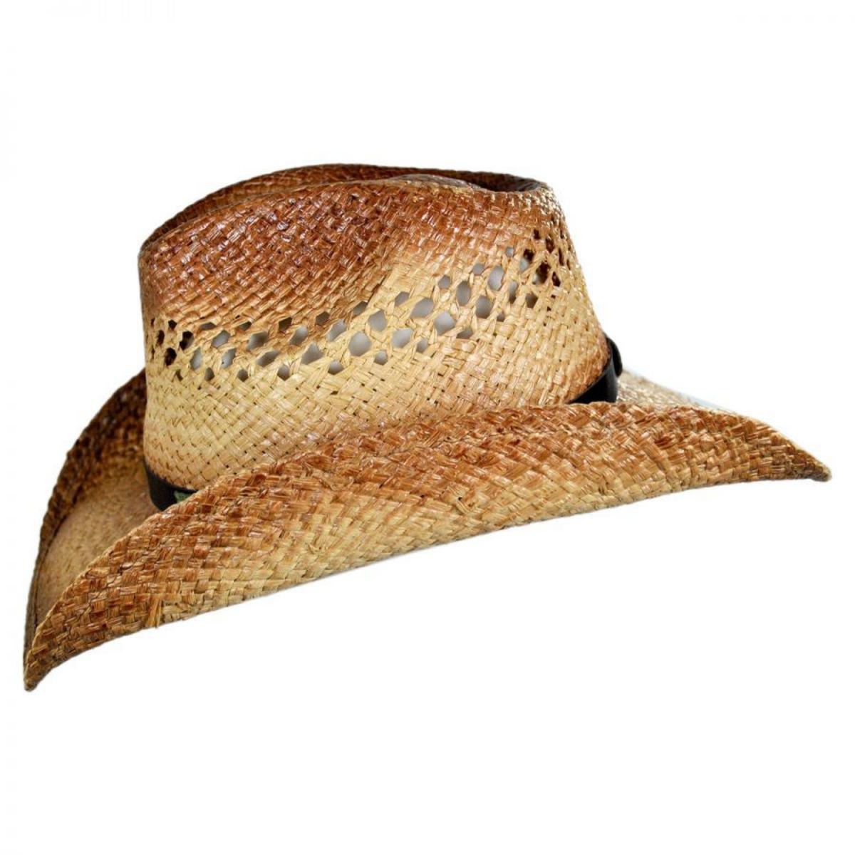 Conner | Route 66 Raffia Straw Cowboy Hat | 127356 | profile | CARAMEL