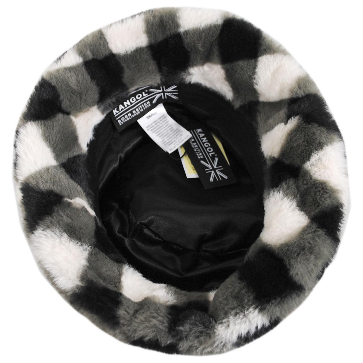 Kangol | Check Faux Fur Bucket Hat | 185810 | under | BLACK CHECK
