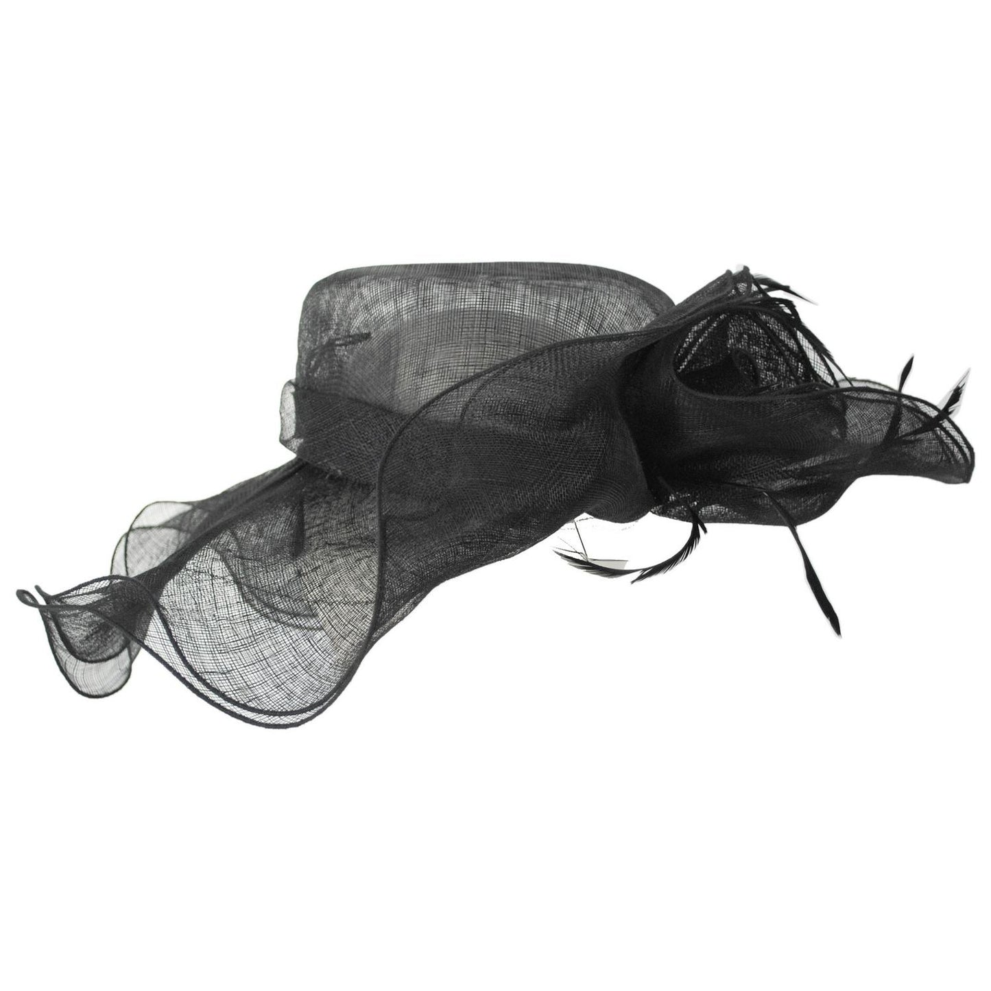 Something Special | Sahara Sinamay Straw Spectator Dress Hat | 121319 | profile | BLACK