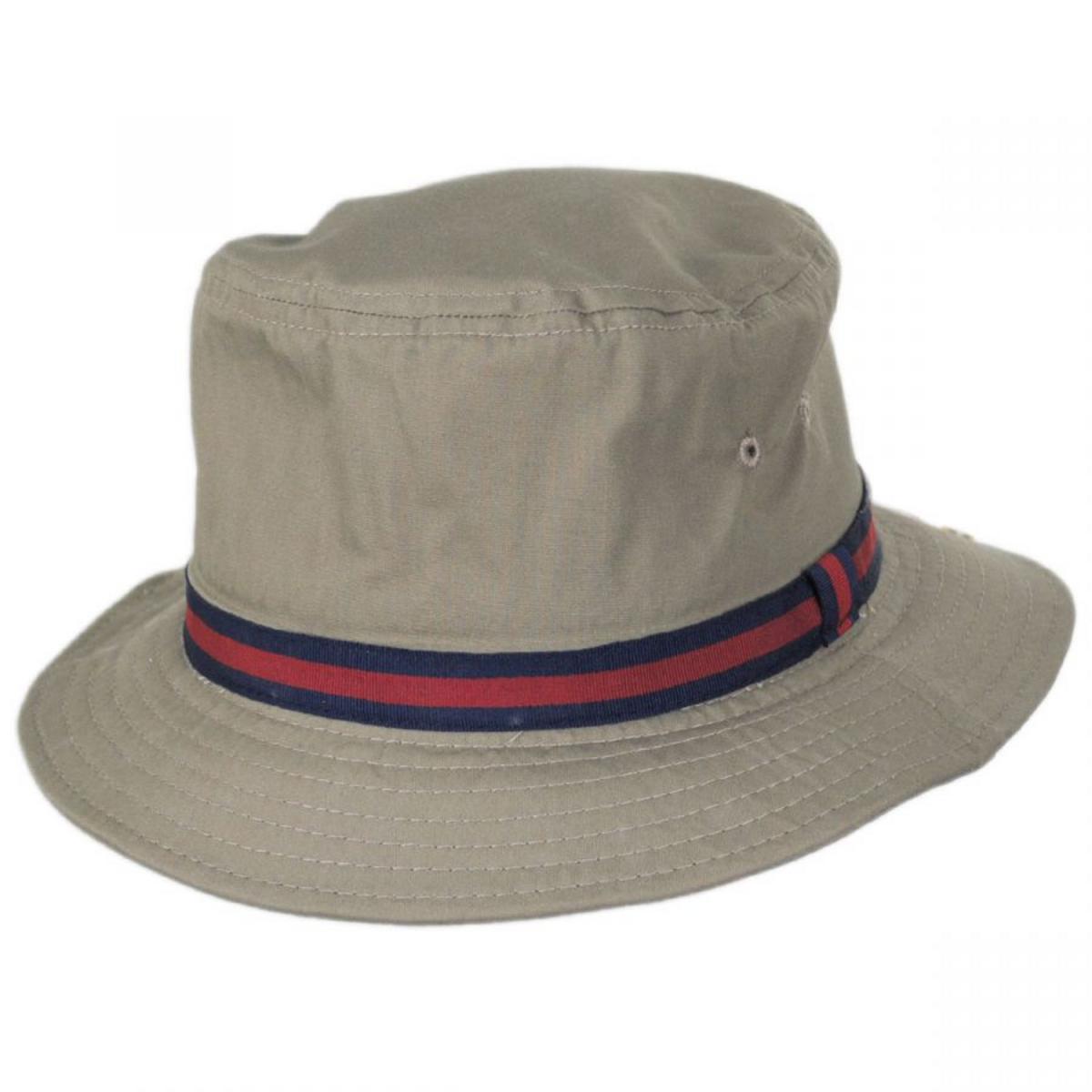 Dorfman Pacific | Poplin Cotton Blend Rain Bucket Hat | 185110 | lead | BRITISH TAN