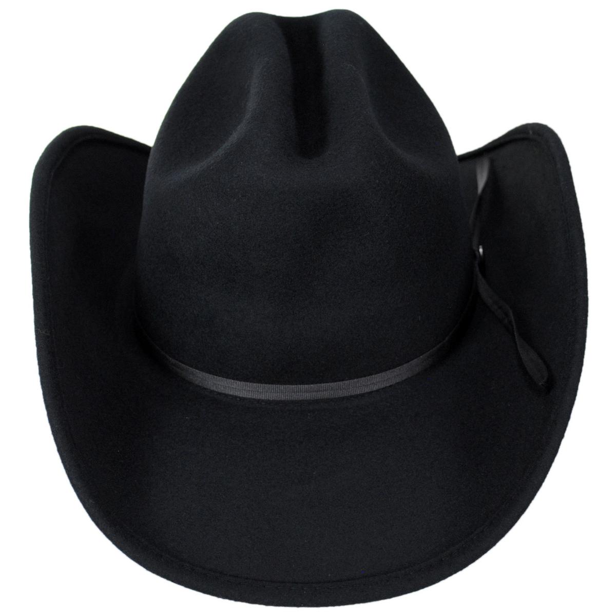 Jaxon Hats | Wool Felt Western Hat | 132000 | front | BLACK