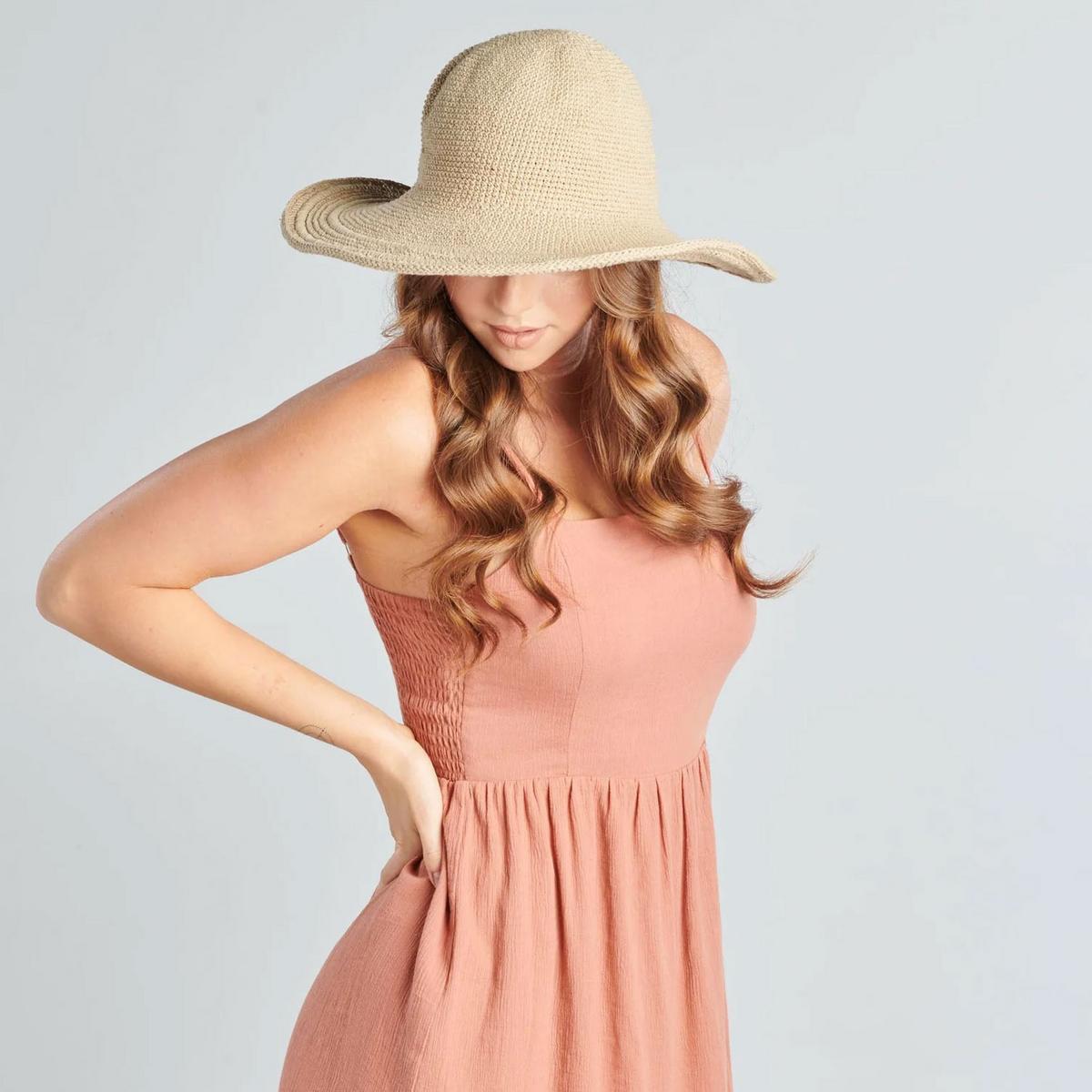 San Diego Hat Company | Bali Cotton Crochet Sun Hat  | 108934 | lsftwo | TAN