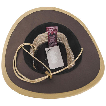 Scala | Mesh Covered Safari Hat | 400202 | under | MUSHROOM