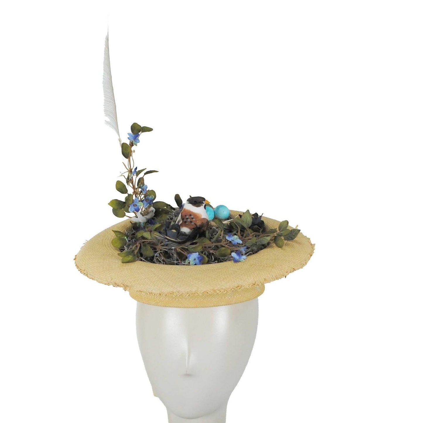 Jeanne Marie | Bird's Nest Panama Straw Fascinator Dress Hat | 122468 | front | NATURAL