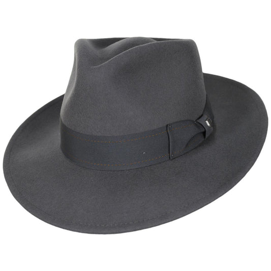 BRIXTON HATS | Swindle Convertabrim Wool Felt Fedora Hat | 135605 | lead | GREY/GREY