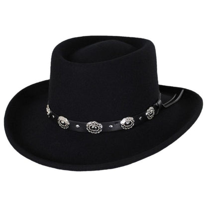 Jaxon Hats | Crossfire Wool Felt Gambler Hat | 132004 | lead | BLACK