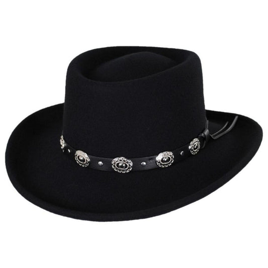 Jaxon Hats | Crossfire Wool Felt Gambler Hat | 132004 | lead | BLACK