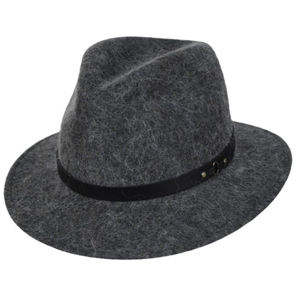 Bigalli | Andes Alpaca and Wool Felt Safari Fedora Hat | 131440 | lead | GREY MELANGE