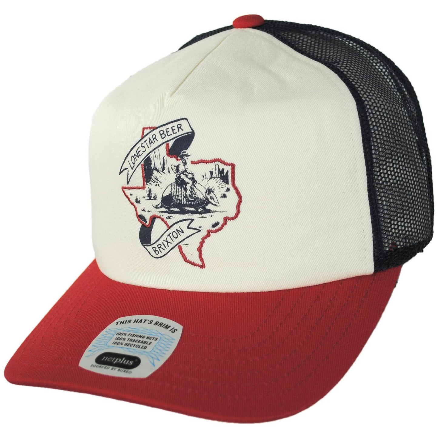 BRIXTON HATS | Lone Star x Brixton Mesh Trucker Snapback Baseball Cap | 201890 | lead | RED/WHITE/BLUE