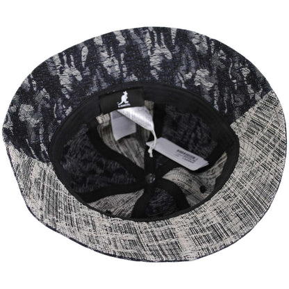 Kangol | Denim Mashup Casual Bucket Hat - Black Topstitch | 185841BT | under | BLACK TOPSTITCH