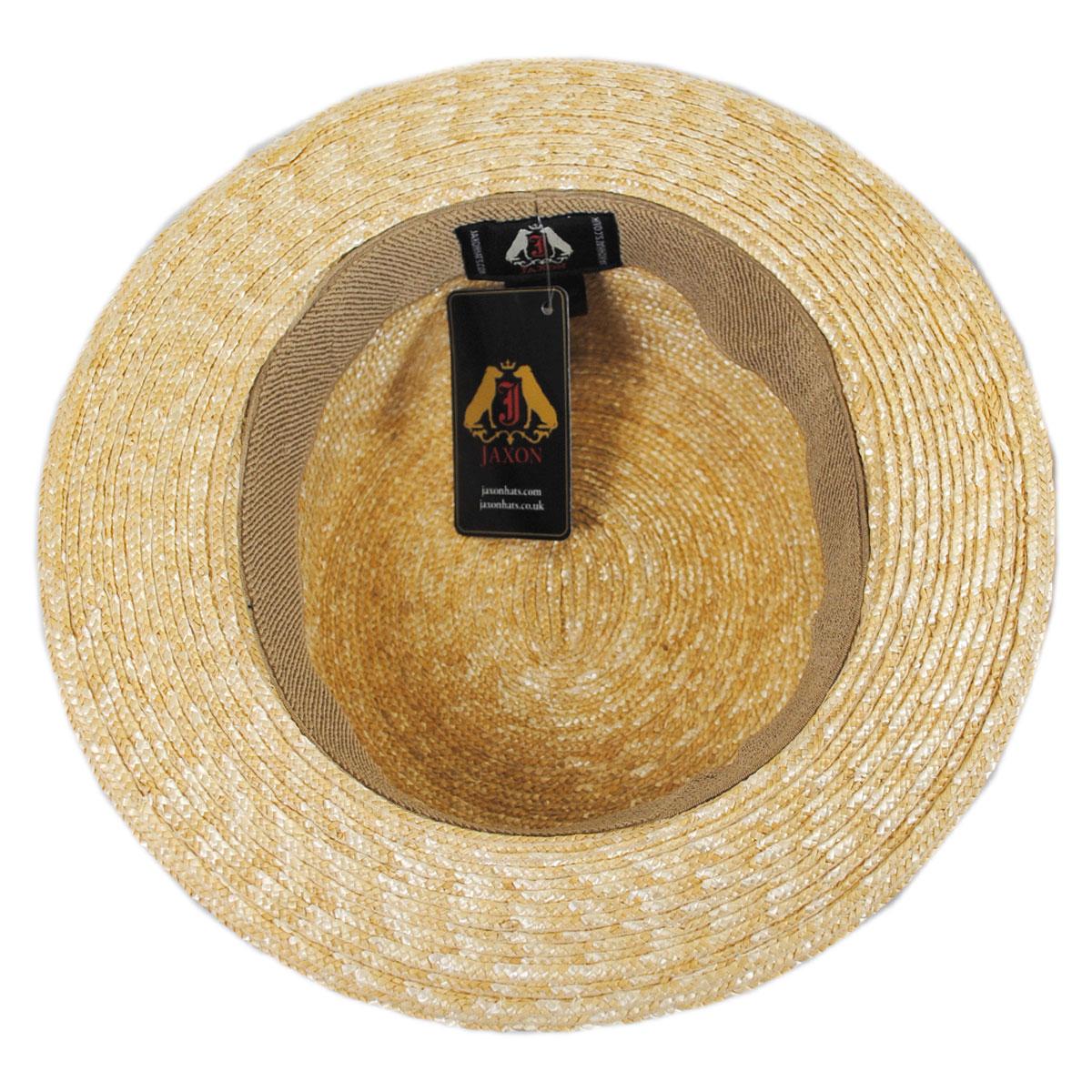 Jaxon Hats | Wholesale Black Band Wheat Straw Skimmer Hat B2B Pre-Pack | B2B129006 | under | NATURAL