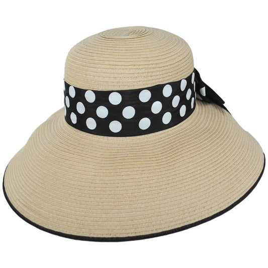 Toucan Collection | Polka Dot Toyo Straw Lampshade Dress Hat - Made to Order | 121649 | lead | NATURAL