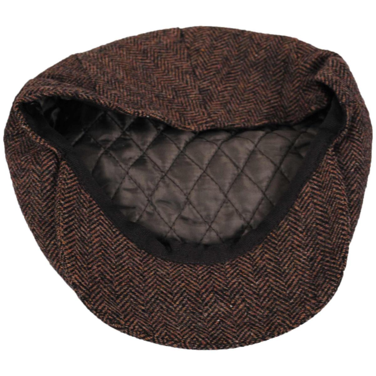 Jaxon Hats | Square Bill Herringbone Wool Ivy Cap | 167755 | under | BROWN