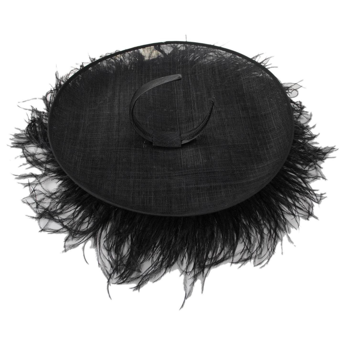 St. Julian | Ostrich Feathers & Sinamay Straw Fascinator Hat | 124279 | under | BLACK