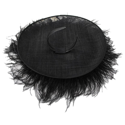 St. Julian | Ostrich Feathers & Sinamay Straw Fascinator Hat | 124279 | under | BLACK