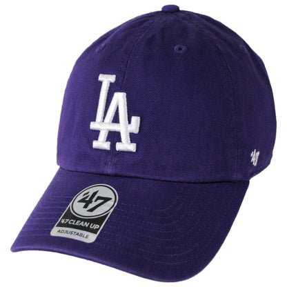 47 Brand | Los Angeles Dodgers MLB Clean Up Strapback Baseball Cap Dad Hat | 203042 | lead | PURPLE