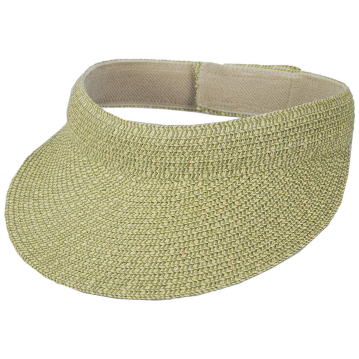 Jeanne Simmons | Toyo Braid Straw Tweed Visor Hat | 196207 | lead | GREEN TWEED