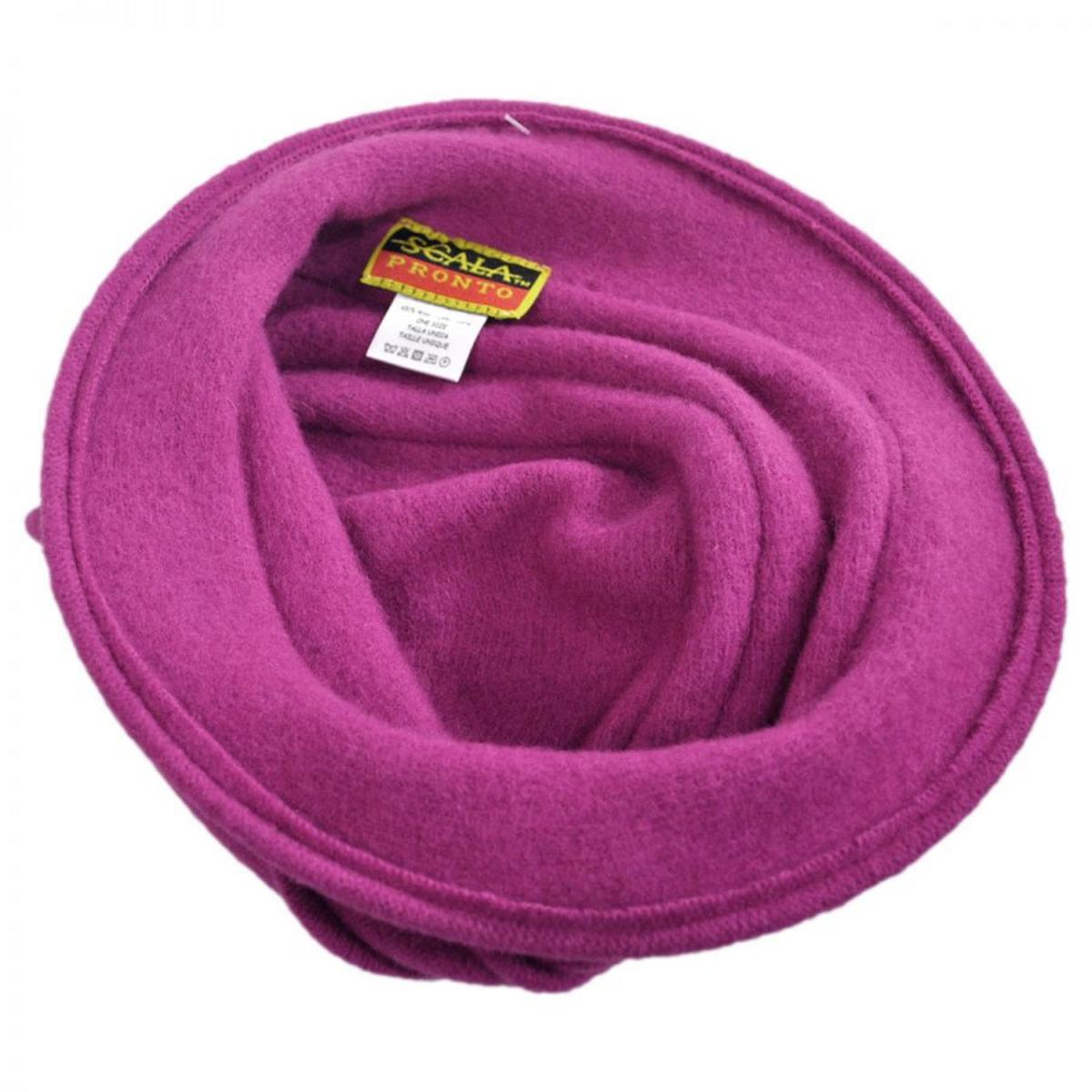 Scala | Boiled Wool Cloche Hat | 106306 | under | BERRY