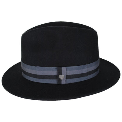 BRIXTON HATS | Roma Wool Felt Fedora Hat | 135664 | profile | BLACK/GREY CHARCOAL