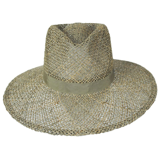BRIXTON HATS | Joanna Seagrass Straw Fedora Hat | 104056 | front | TAN/TAN SEAGRASS