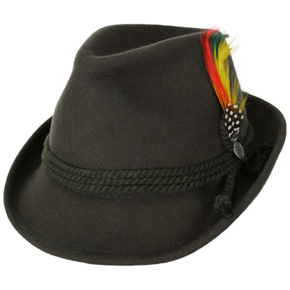 Jaxon Hats | Alpine Wool Felt Fedora Hat | 157001 | lead | MOSS