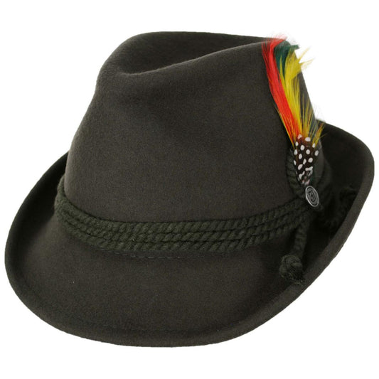 Jaxon Hats | Alpine Wool Felt Fedora Hat | 157001 | lead | MOSS