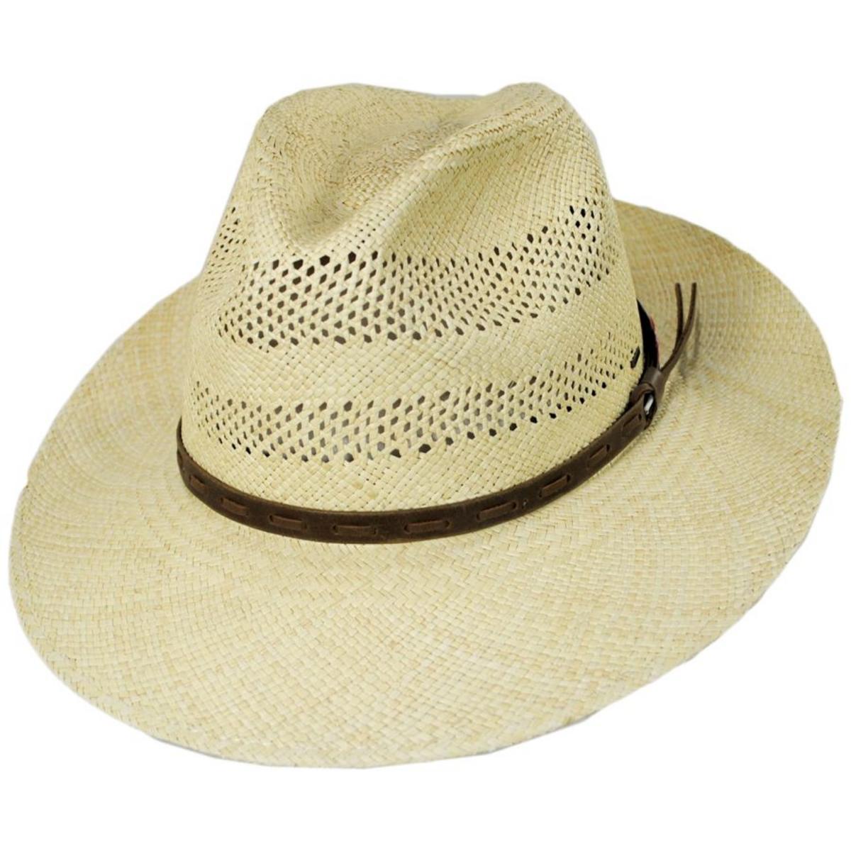 Bailey 1922 | Ezra Vented Panama Straw Fedora Hat | 127759 | lead | NATURAL