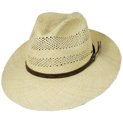 Bailey 1922 | Ezra Vented Panama Straw Fedora Hat | 127759 | lead | NATURAL
