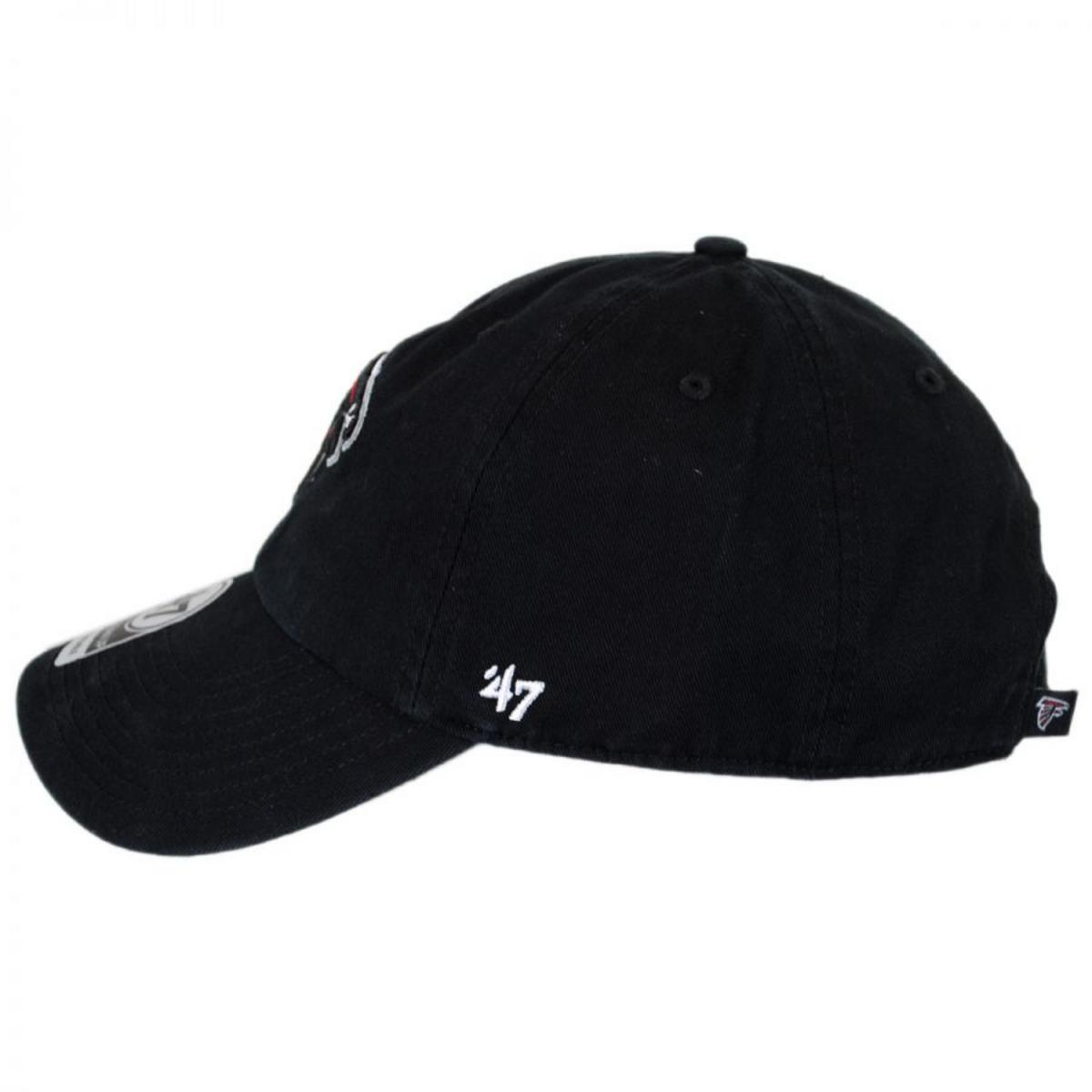 47 Brand | Atlanta Falcons NFL Clean Up Strapback Baseball Cap Dad Hat | 203550 | profile | BLACK