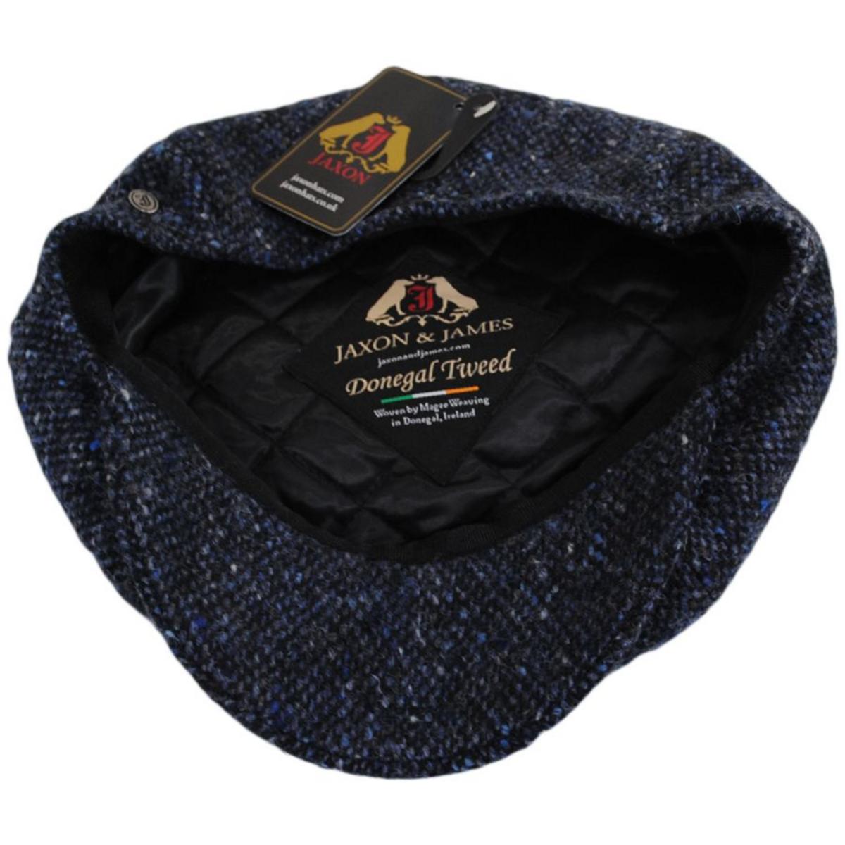 Jaxon & James | Donegal Tweed Glenborin Marl Newsboy Cap | 170018 | under | BLACK/BLUE