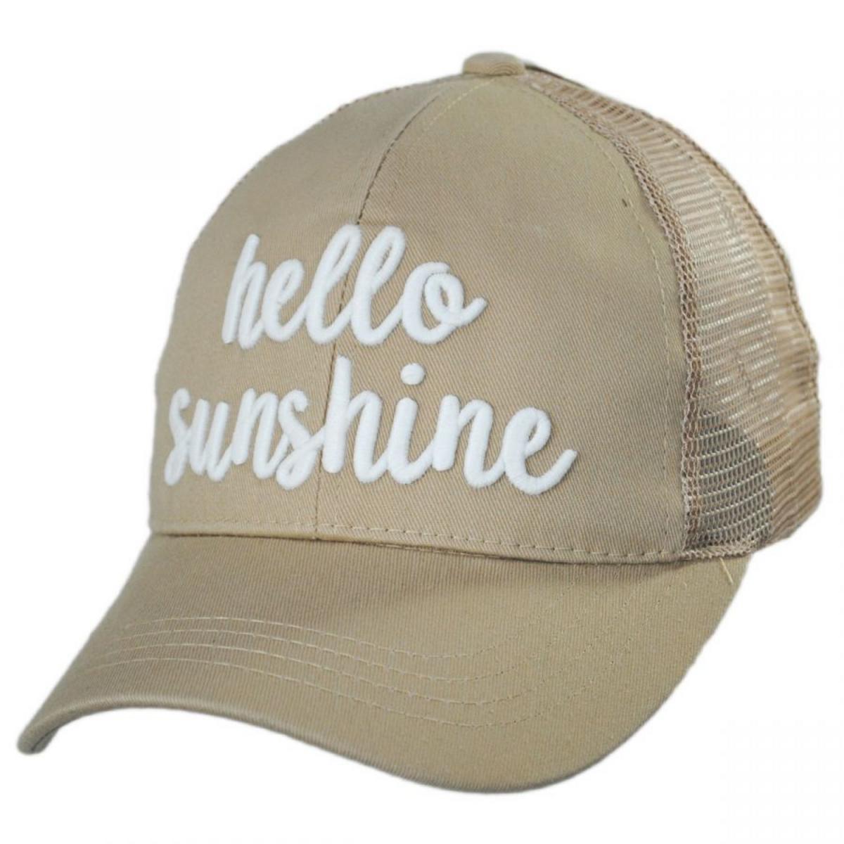 C.C PonyCaps | High Ponytail Hello Sunshine Mesh Adjustable Baseball Cap