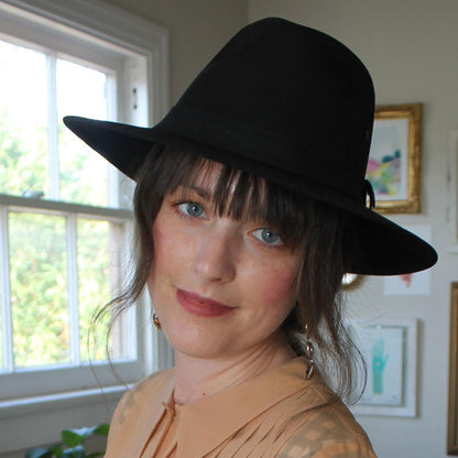 Jaxon Hats | Cotton Oilcloth Safari Fedora Hat | 147252 | lsftwo | BLACK