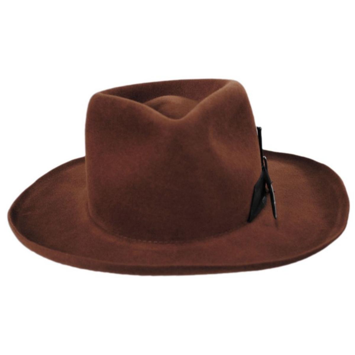 Bailey 1922 | Barksdale Polished Wool Felt Fedora Hat | 130362 | front | WHISKEY
