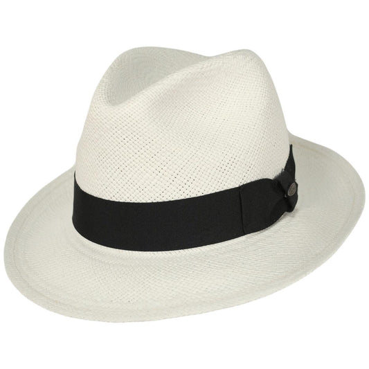 Scala | Panama Straw Snap Brim Fedora Hat  | 126131 | lead | BLEACH