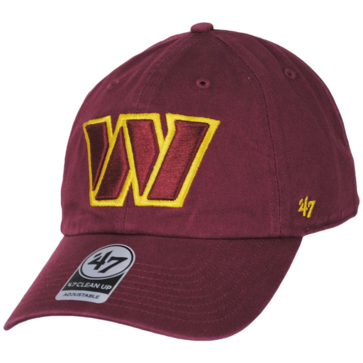 47 Brand | Washington Commanders NFL Clean Up Strapback Baseball Cap Dad Hat | 203560 | lead | CARDINAL