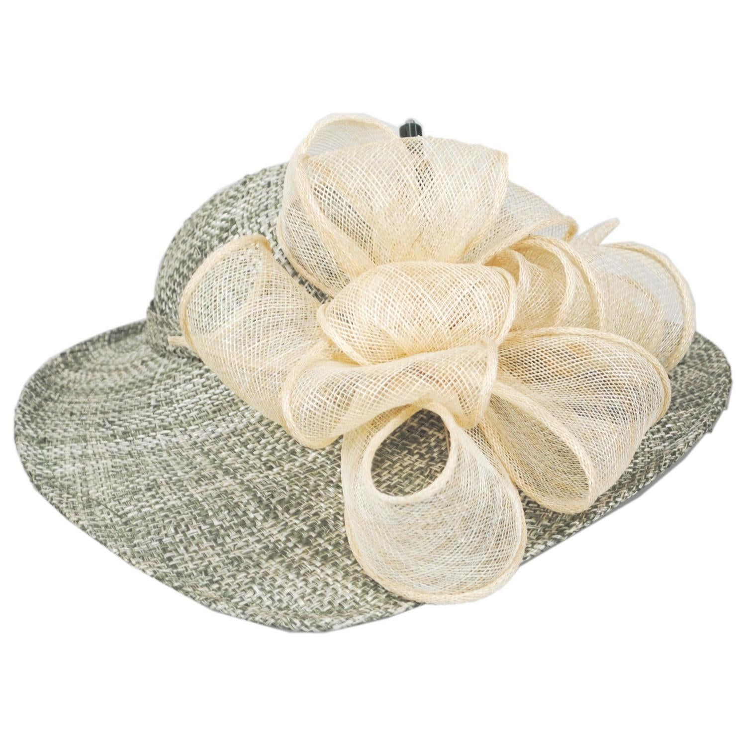 Jeanne Marie | Hat Pin and Swirls Tweed Ramie-Sisal Straw Dress Hat | 122449 | profile | SAGE MIX